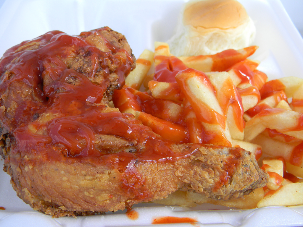 Kay's Kitchen is a Houston food truck serving Bahamian fare, including "Chicken in da Bag."